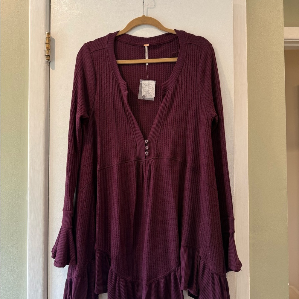 Free People Deep Purple Tunic Top